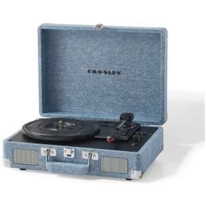 Crosley Portable Suitcase Record Player with Bluetooth In/Out - Washed Demin