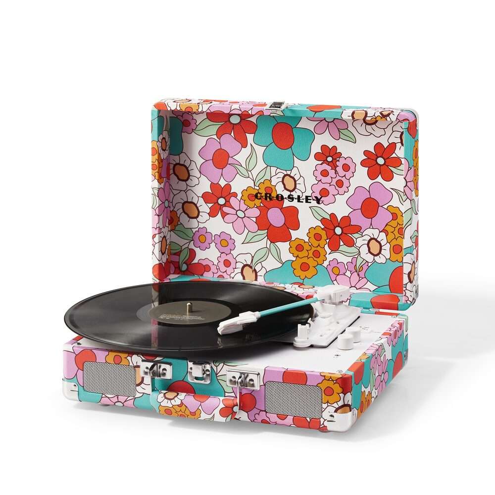 Crosley Portable Suitcase Record Player with Bluetooth In/Out - Groovy Floral