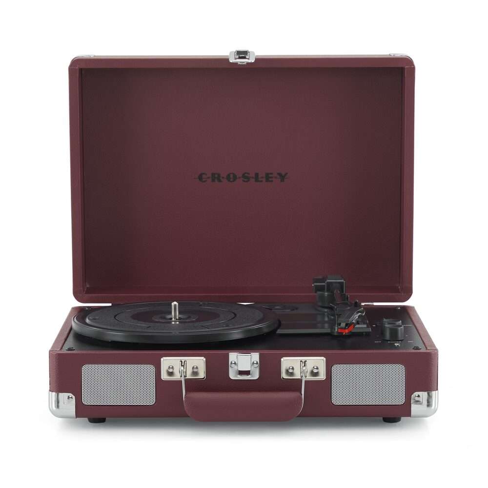 Crosley Portable Suitcase Record Player with Bluetooth In/Out - Burgundy - Image 2