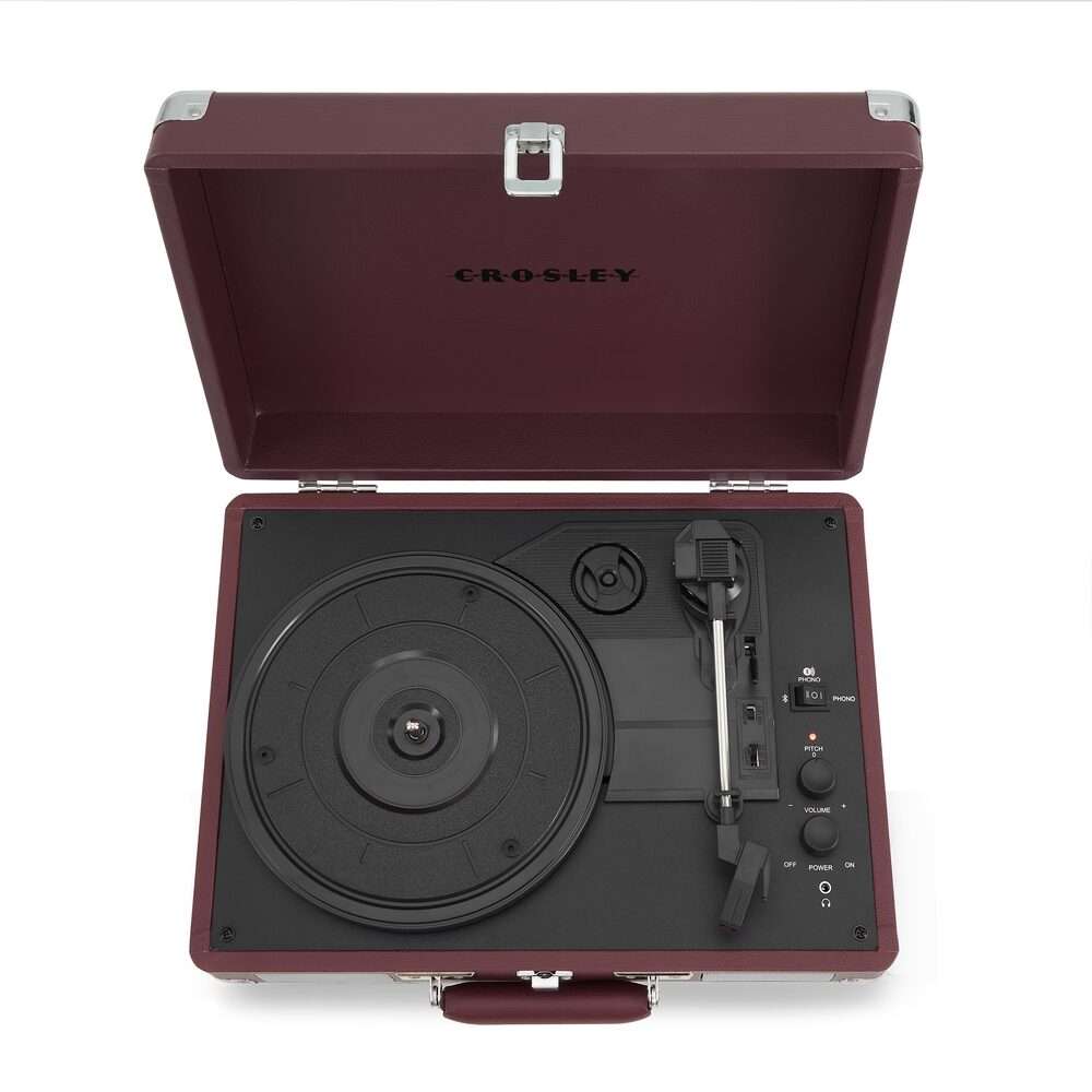 Crosley Portable Suitcase Record Player with Bluetooth In/Out - Burgundy - Image 5