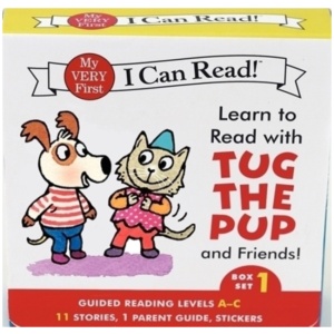 Learn to Read with Tug the Pup and Friends! Box Set 1: A Box of 11 stories, 1 parent guide, and reward stickers for Beginning Readers; Reading Level A-C