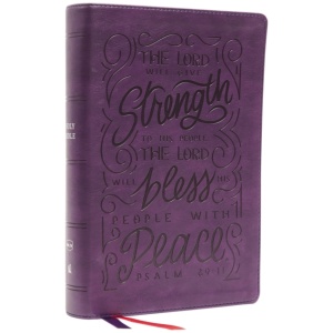 NKJV, Giant Print Center-Column Reference Bible, Verse Art Cover Collection, Leathersoft, Purple, Red Letter, Comfort Print: Holy Bible, New King James Version