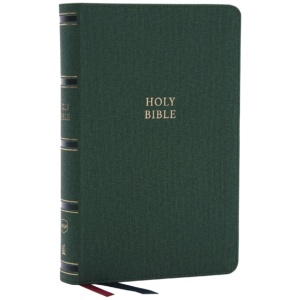 NKJV, Single-Column Reference Bible, Verse-by-verse, Green Leathersoft, Red Letter, Comfort Print