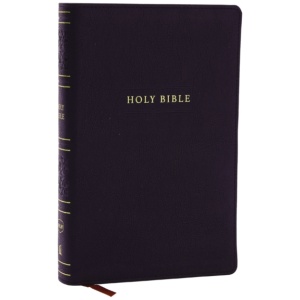 NKJV Personal Size Large Print Bible with 43,000 Cross References, Black Leathersoft, Red Letter, Comfort Print (Thumb Indexed)