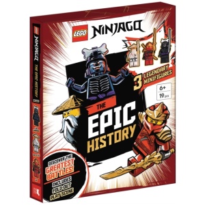 LEGO® NINJAGO®: The Epic History (with Kai, Lord Garmadon and Master Wu minifigures and fold-out play scene)